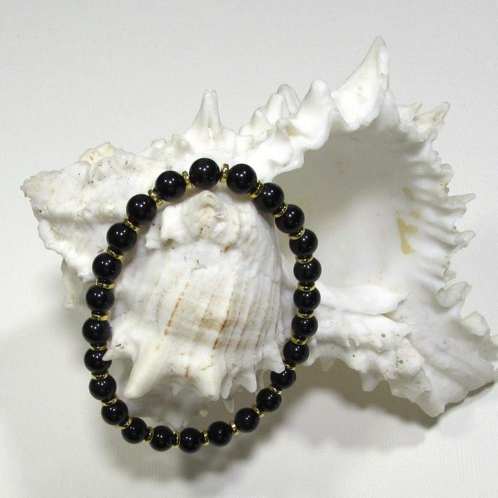 Natural Black Obsidian Gemstone Bracelet